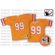 Mitchell and Ness Tampa Bay Buccaneers #99 Warren Sapp Authentic 1996 Orange Glaze Throwback NFL Jersey