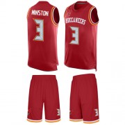 Men's Nike Tampa Bay Buccaneers #3 Jameis Winston Limited Red Tank Top Suit NFL Jersey