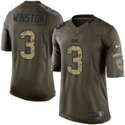 Limited Nike Men's Jameis Winston Green Jersey: NFL #3 Tampa Bay Buccaneers Salute to Service