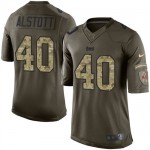 Limited Nike Men's Mike Alstott Green Jersey: NFL #40 Tampa Bay Buccaneers Salute to Service