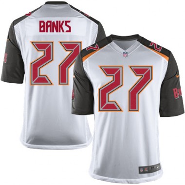 Limited Nike Men's Johnthan Banks White Road Jersey: NFL #27 Tampa Bay Buccaneers