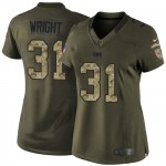 Women's Nike Tampa Bay Buccaneers #31 Major Wright Elite Green Salute to Service NFL Jersey