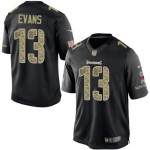 Limited Nike Men's Mike Evans Black Jersey: NFL #13 Tampa Bay Buccaneers Salute to Service