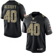 Elite Nike Men's Mike Alstott Black Jersey: NFL #40 Tampa Bay Buccaneers Salute to Service