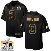 Men's Nike Tampa Bay Buccaneers #3 Jameis Winston Elite Black Pro Line Gold Collection NFL Jersey