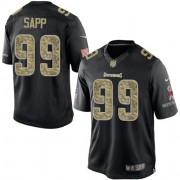 Elite Nike Men's Warren Sapp Black Jersey: NFL #99 Tampa Bay Buccaneers Salute to Service