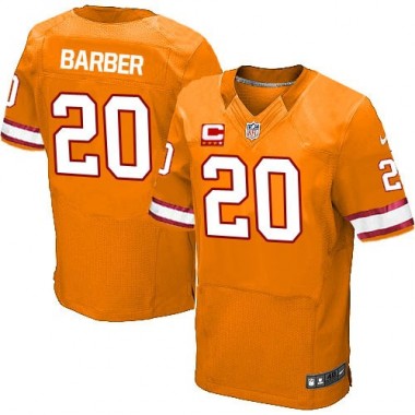 Elite Nike Men's Ronde Barber Orange Alternate Jersey: NFL #20 Tampa Bay Buccaneers C Patch