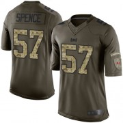 Elite Youth Noah Spence Green Jersey: Football #57 Tampa Bay Buccaneers Salute to Service