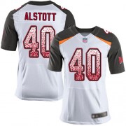 Elite Men's Mike Alstott White Road Jersey: Football #40 Tampa Bay Buccaneers Drift Fashion