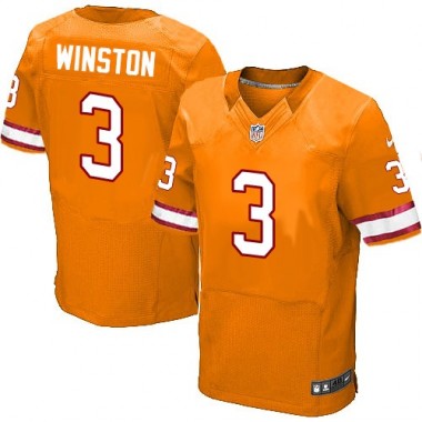 Elite Nike Men's Jameis Winston Orange Alternate Jersey: NFL #3 Tampa Bay Buccaneers