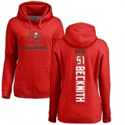 Football Women's Tampa Bay Buccaneers #51 Kendell Beckwith Red Backer Pullover Hoodie