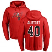 Football Tampa Bay Buccaneers #40 Mike Alstott Red Name & Number Logo Pullover Hoodie