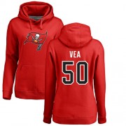 Football Women's Tampa Bay Buccaneers #50 Vita Vea Red Name & Number Logo Pullover Hoodie