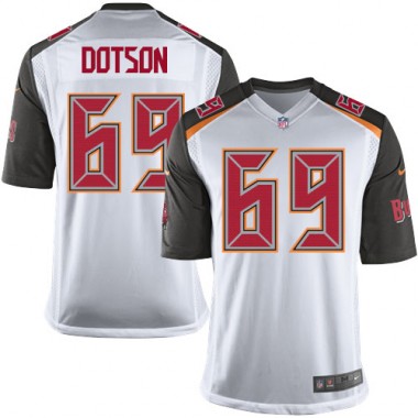 Limited Nike Men's Demar Dotson White Road Jersey: NFL #69 Tampa Bay Buccaneers