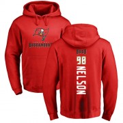 Football Tampa Bay Buccaneers #98 Anthony Nelson Red Backer Pullover Hoodie