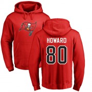 Football Tampa Bay Buccaneers #80 O. J. Howard Red Name & Number Logo Pullover Hoodie