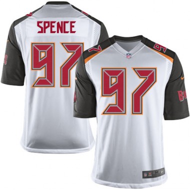 Limited Nike Men's Akeem Spence White Road Jersey: NFL #97 Tampa Bay Buccaneers