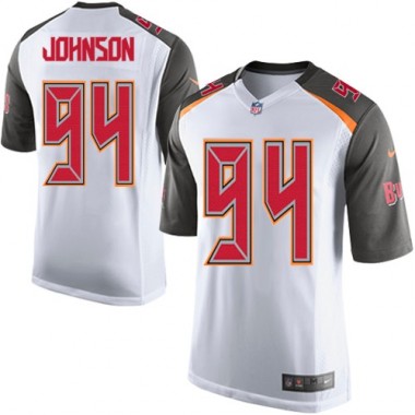 Elite Nike Youth George Johnson White Road Jersey: NFL #94 Tampa Bay Buccaneers