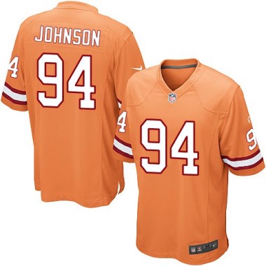 Limited Nike Youth George Johnson Orange Alternate Jersey: NFL #94 Tampa Bay Buccaneers
