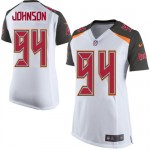 Limited Nike Women's George Johnson White Road Jersey: NFL #94 Tampa Bay Buccaneers
