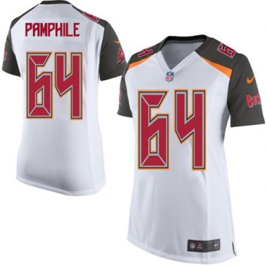 Elite Nike Women's Kevin Pamphile White Road Jersey: NFL #64 Tampa Bay Buccaneers