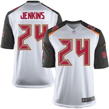 Limited Nike Men's Mike Jenkins White Road Jersey: NFL #24 Tampa Bay Buccaneers