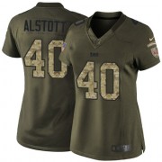 Women's Nike Tampa Bay Buccaneers #40 Mike Alstott Limited Green Salute to Service NFL Jersey
