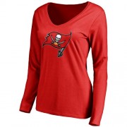 Football Women's Tampa Bay Buccaneers Pro Line Red Primary Team Logo Slim Fit Long Sleeve T-Shirt