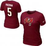 Nike Tampa Bay Buccaneers #5 Josh Freeman Name & Number Women's NFL T-Shirt - Red