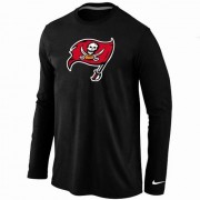 Tampa Bay Buccaneers Team Logo Long Sleeve Football T-Shirt - Black