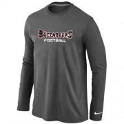 Tampa Bay Buccaneers Authentic Font Long Sleeve Football T-Shirt - Dark Grey