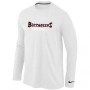 Tampa Bay Buccaneers Authentic Font Long Sleeve Football T-Shirt - White