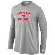 Tampa Bay Buccaneers Heart & Soul Long Sleeve Football T-Shirt - Grey