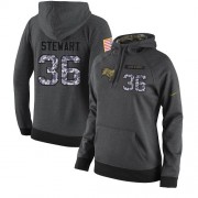 Football Women's Tampa Bay Buccaneers #36 M.J. Stewart Stitched Black Anthracite Salute to Service Player Performance Hoodie